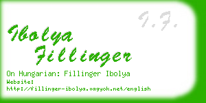 ibolya fillinger business card